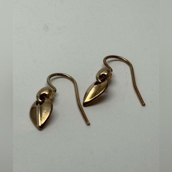 Gold Drop hook Earrings - Picture 3 of 4
